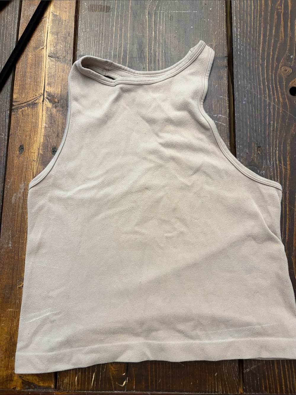 Free People Beige Ribbed Tank Top